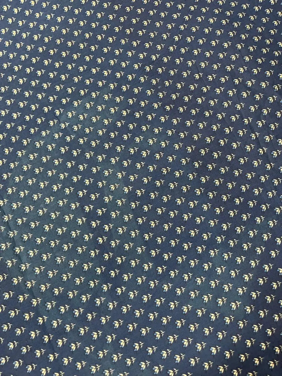 Navy Blue Color Screen Print Cotton Cambric Fabric